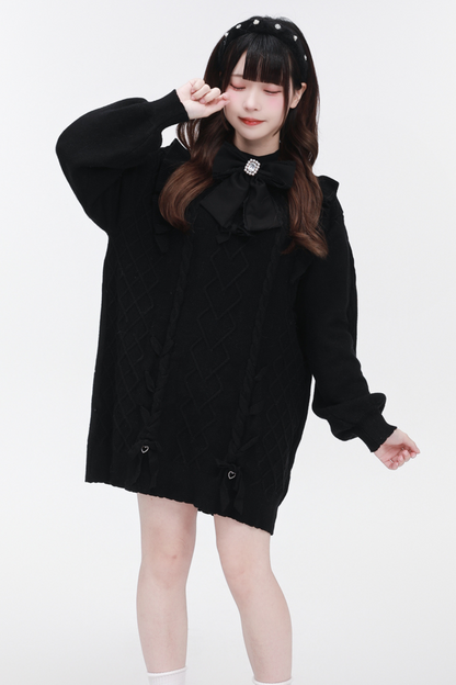 Sweater Dress Sleeve Flying Neck High