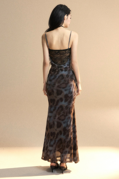Leopard Empire Dress Lace