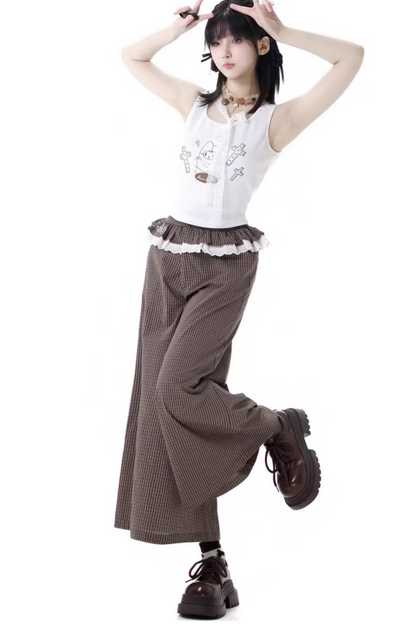 Hoodie Pants Wide Sleeveless Top +