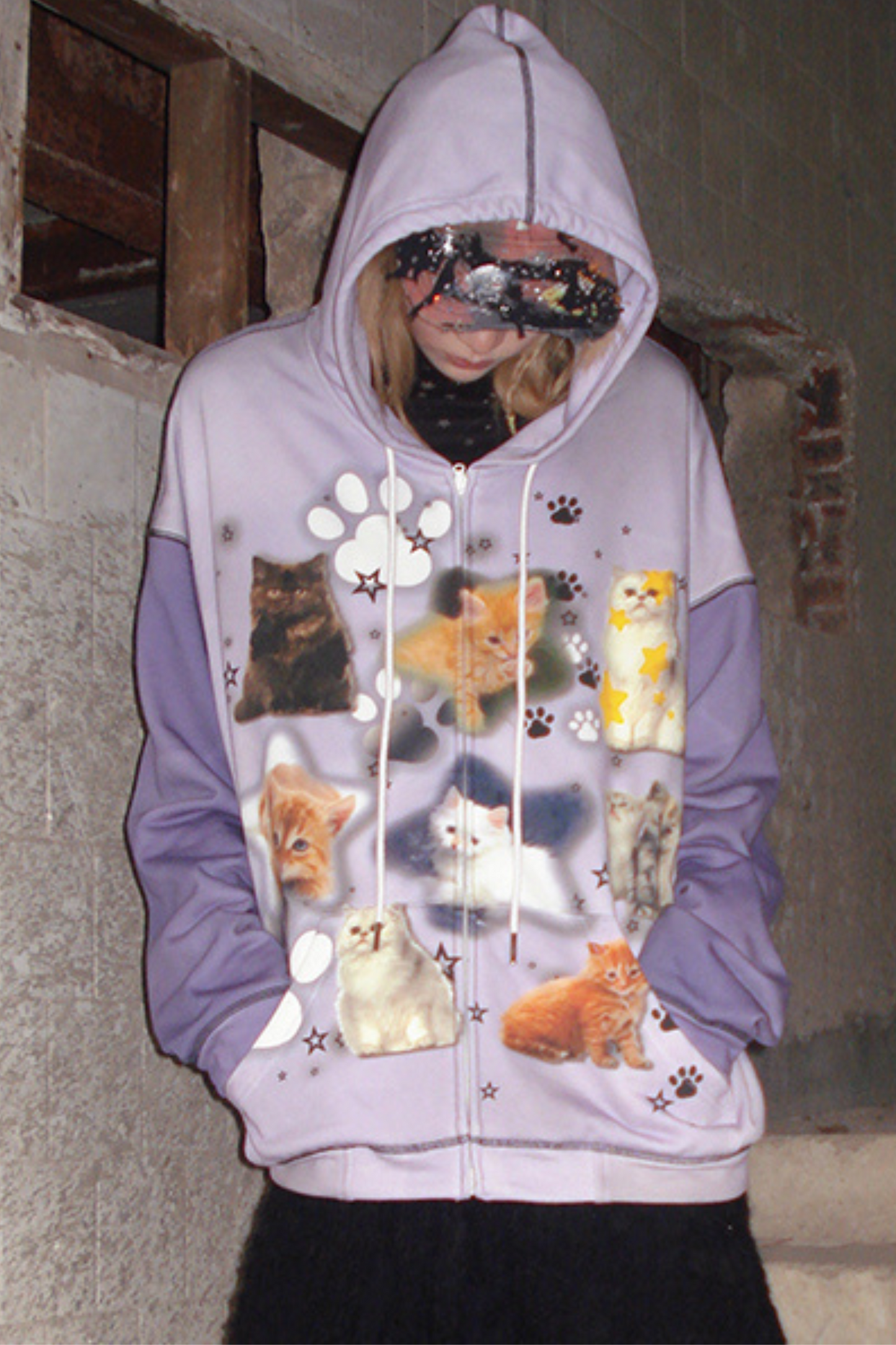 Colorful Sweatshirt Spray Cat Art