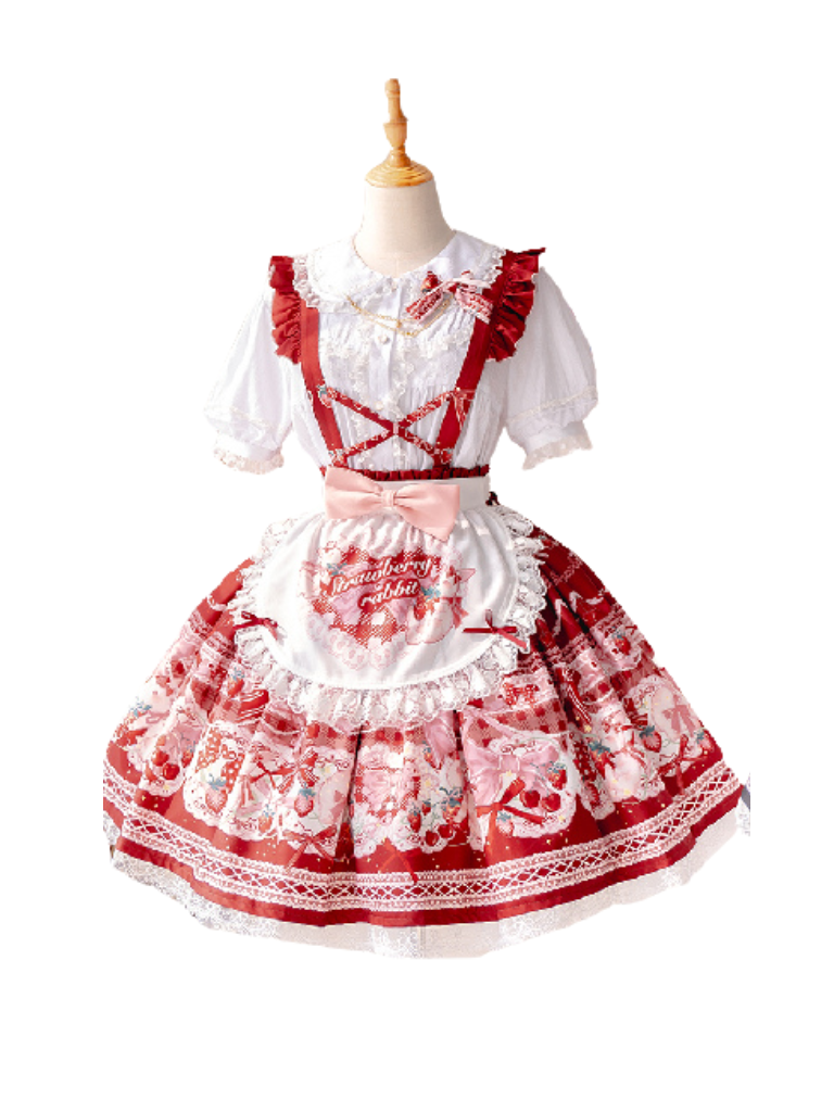 Berry Fried Rabbit Dress Lolita Set