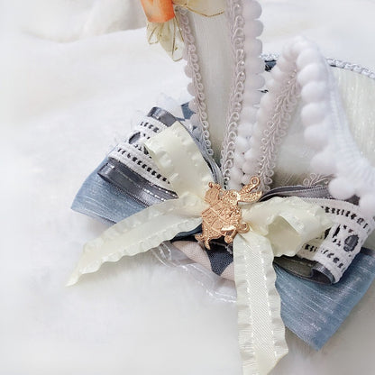 Wonderland Gray Mini Decorated Bunny Poker Ears Alice Vibes Hat in