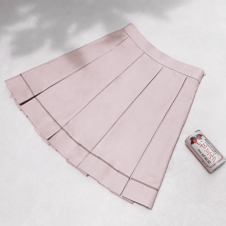 Pink Uniform Skirt JK Pleat Short Box Sweet 45cm