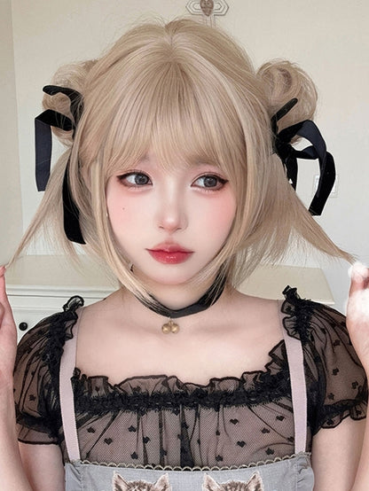 Wig 35CM Hairclips + Blonde Double Straight Accessories Length