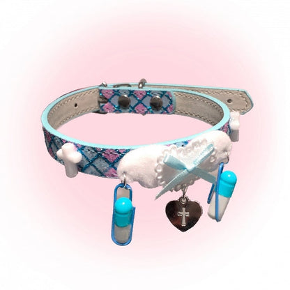 Pink/Blue Yami Kawaii Bowknot Heart Cross Wing Choker