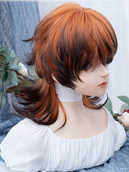 Black and Orange Ombre Ouji Style Wig