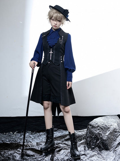 Lolita Waistcoat Tail Fashion Ouji Black