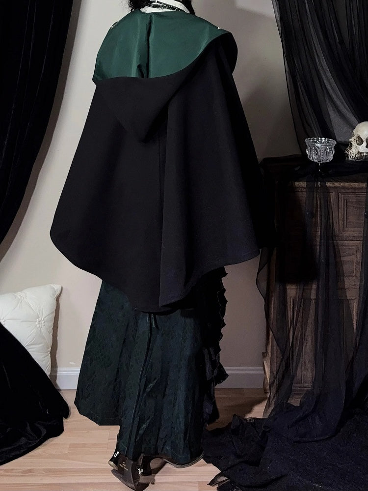 Slythern Black and Green Gothic Robe