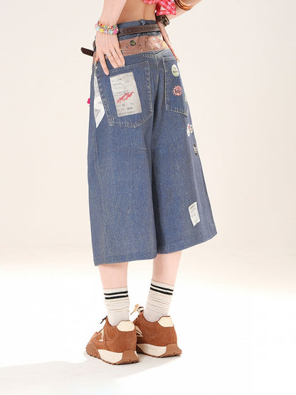 Blue Low Waist Straight-leg Jeans