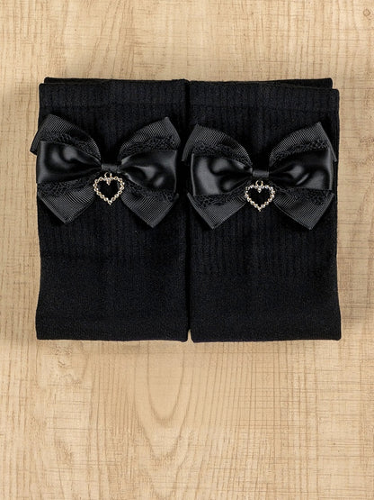 Jirai Kei Bowknot Details Overknee Stockings