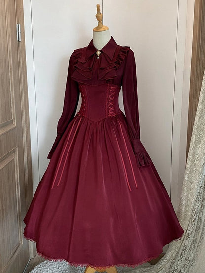 Super Skirt Red Lolita Reversible Boned Elegant Waist High