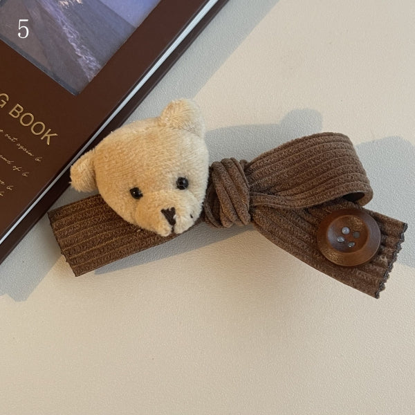 Design Options 5 Bear Hairclips Brown