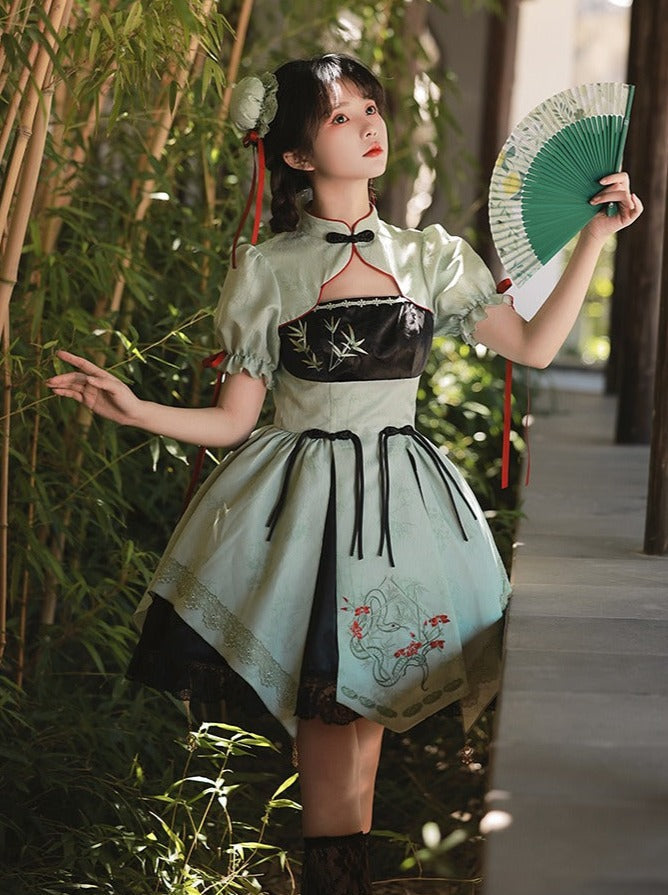 Print Big + Dress Apron Bow Short China