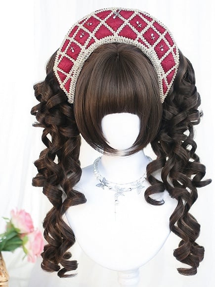 Wigs Wig Light Brown/Dark Short Wavy Brown/Blonde With Ponytail