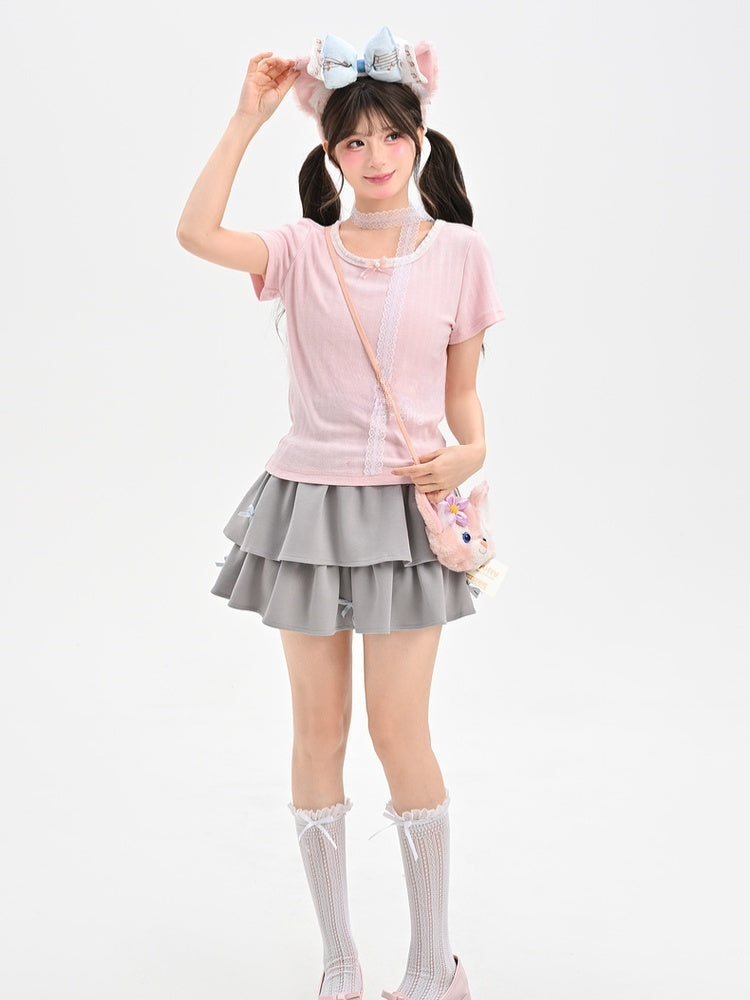 Kawaii Yume T-Shirt Pink Round Neck