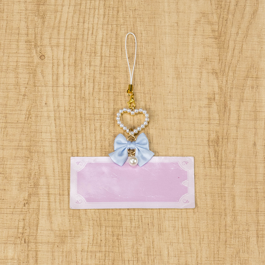 Blue Bow Beaded Charm Sweetheart Jirai Kei Light