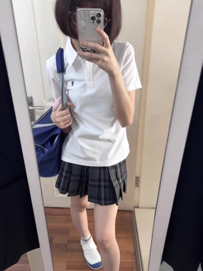 Rock 39CM Muster Plaid Uniform Schwarz JK Plissee