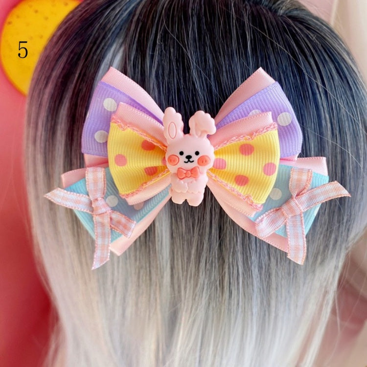 Colorful Bowknot Hairclip Badge Necklace Wristcuffs