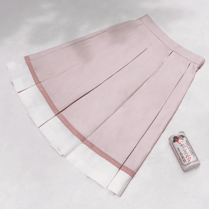 JK Skirt with Uniform Hem Beige Pleat Box 55cm Pink