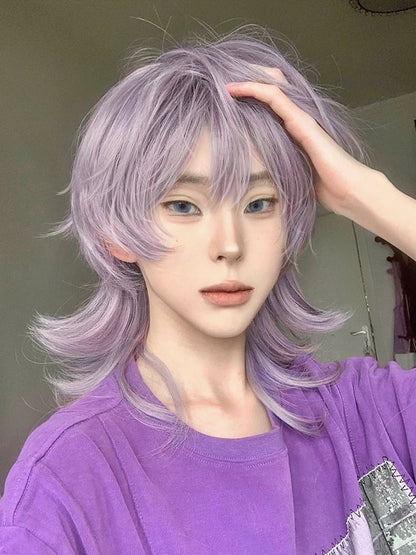 Dusty Purple Ouji Style Wig with Bangs