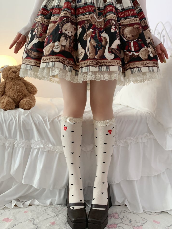 Sweetheart Pattern Sweet Lolita Calf Socks