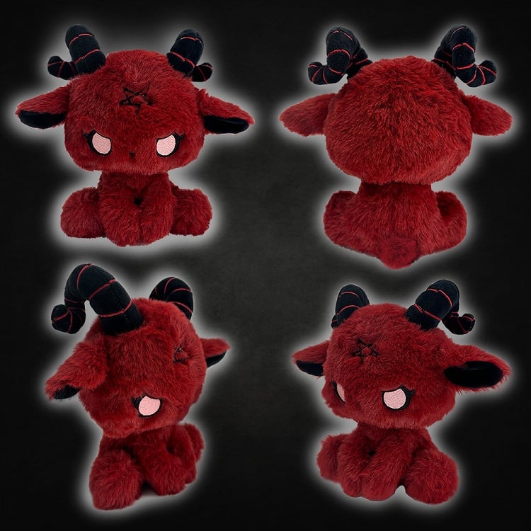 Red Gothic Evil Goat Plushie