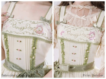 ティアードプリントスカートジャンパー ロリータバニー