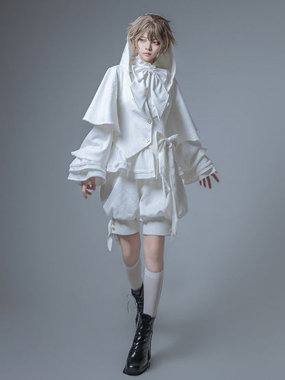 Knickerbockers Shorts Ouji Fabric Fashion Jacquard White