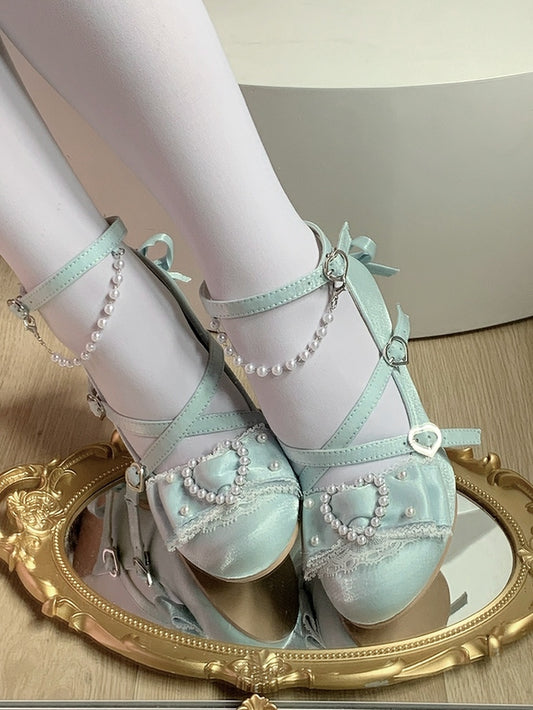 Lolita - Bow High 8cm Sweet Heels with Blue