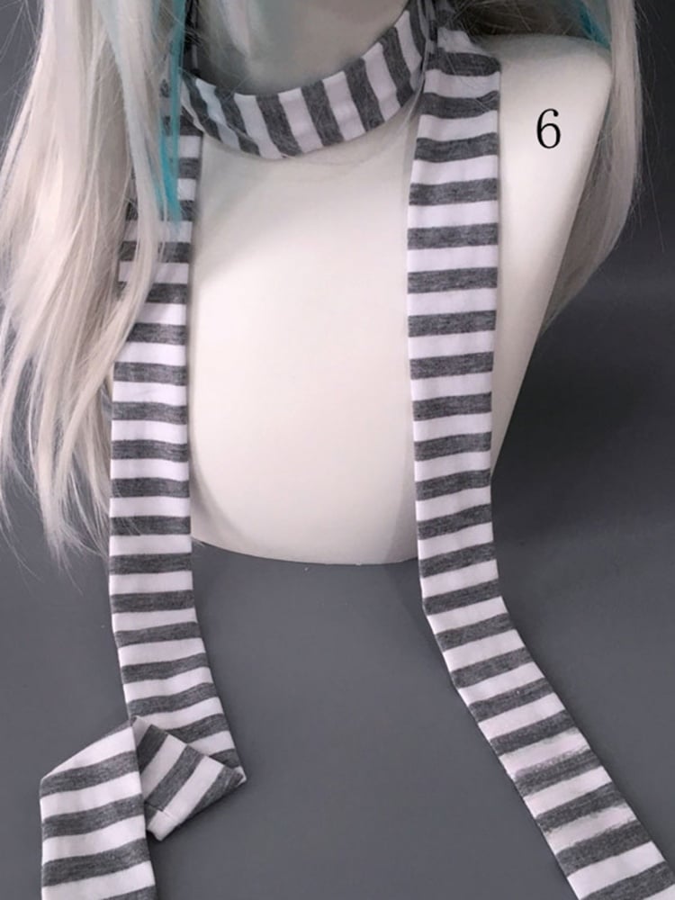 Y2K Stripe Pattern Scarf