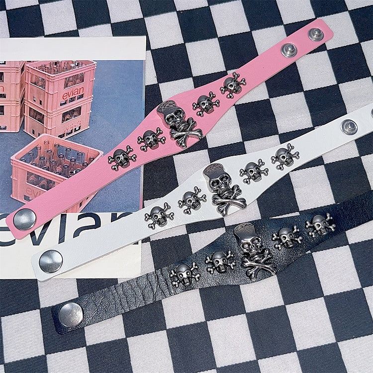 Black/White/Pink Decorated Y2K Skeleton Bracelet