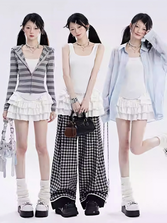 Mini Sleeveless Dress White Balletcore Basque Waist Tiered Skirt