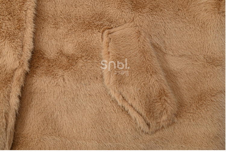 Cute Capybara Adorned Brown Plush Zip Hoodie