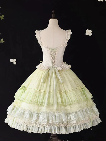 Ivory Bead Details Fabric Heart Corset Jacquard Boned Top