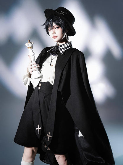 Cape High-low Lolita Hem Black Ouji Prince