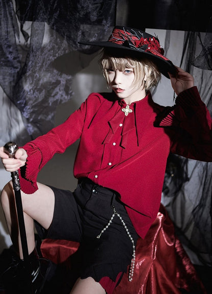 Pointed Ouji Red Collar Shirt Prince
