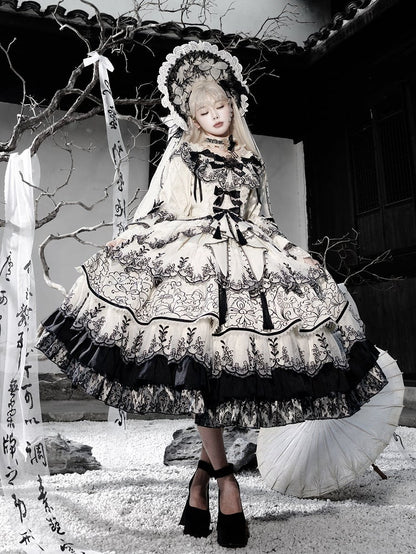 Tintenschimmer-Stil Schmetterling Schwarz Weiß Chinoiserie Stoff und
