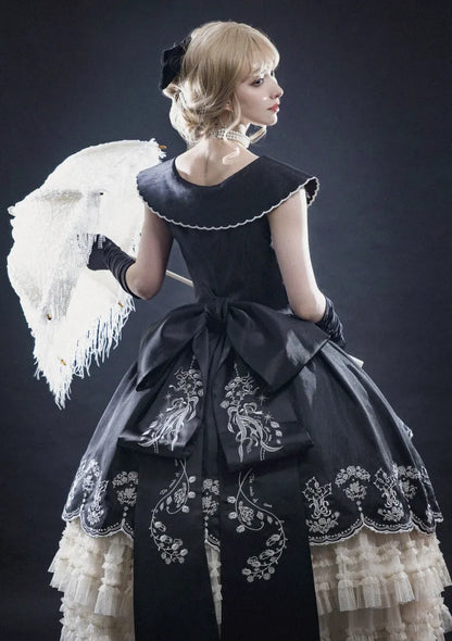 Lily Embroidery Dress Beige Lolita Valley of Black Classic the