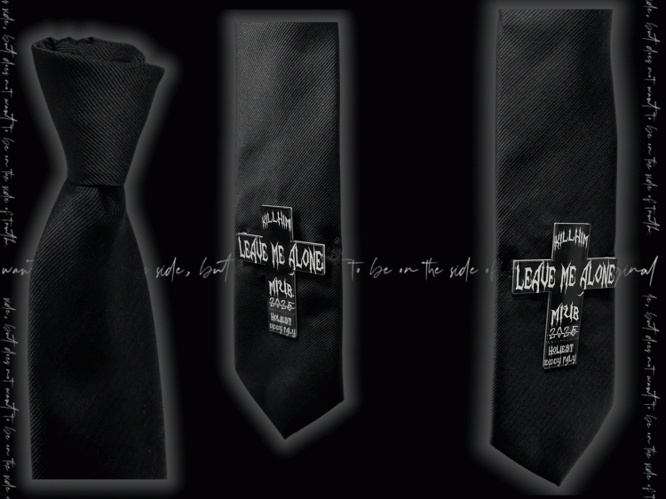 Tie Y2K Black Punk Cross Applique