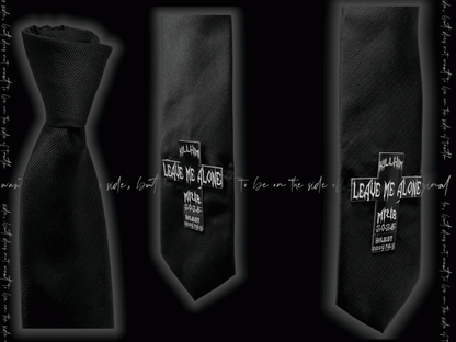 Tie Y2K Black Punk Cross Applique