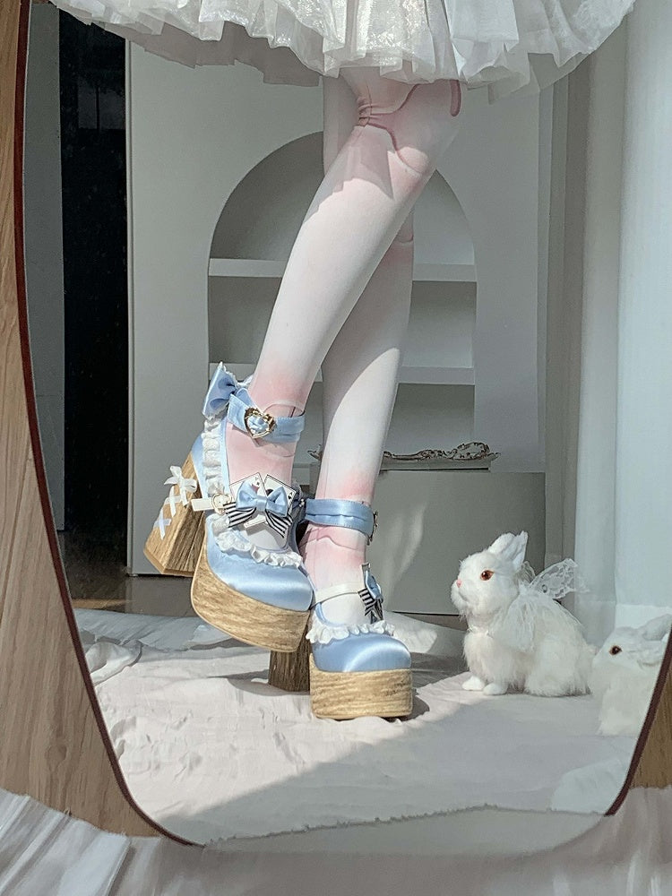 Alice im Wunderland Vibes Alice Blue Sweet Lolita Plateau Mary Janes