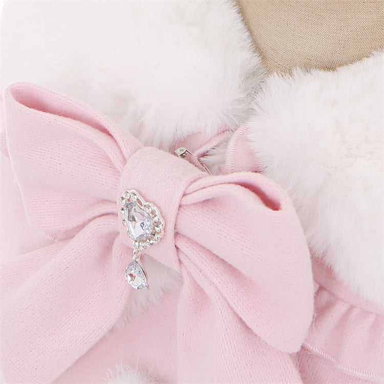 Pan Long Peter Plush with Elegant Jirai Kei Collar and Detachable Cape Coat Pink