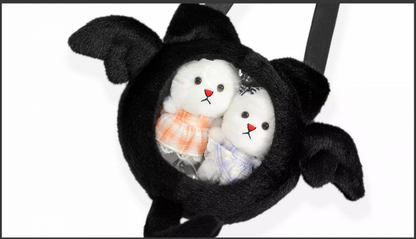 Black/Red Little Devil Hooded Puffer Jacket with Free Ita Bag
