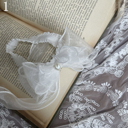 Lace-up Bowknot Leg With Stockings Detail Pink Loop Underknee