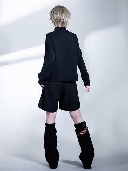 Ouji Shorts Red Techwear Fashion Strappy and Black