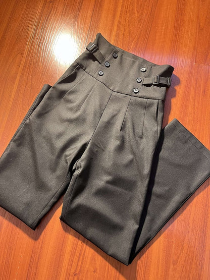 Black Corset Waist Fashion Belt Lolita Pants Ouji High