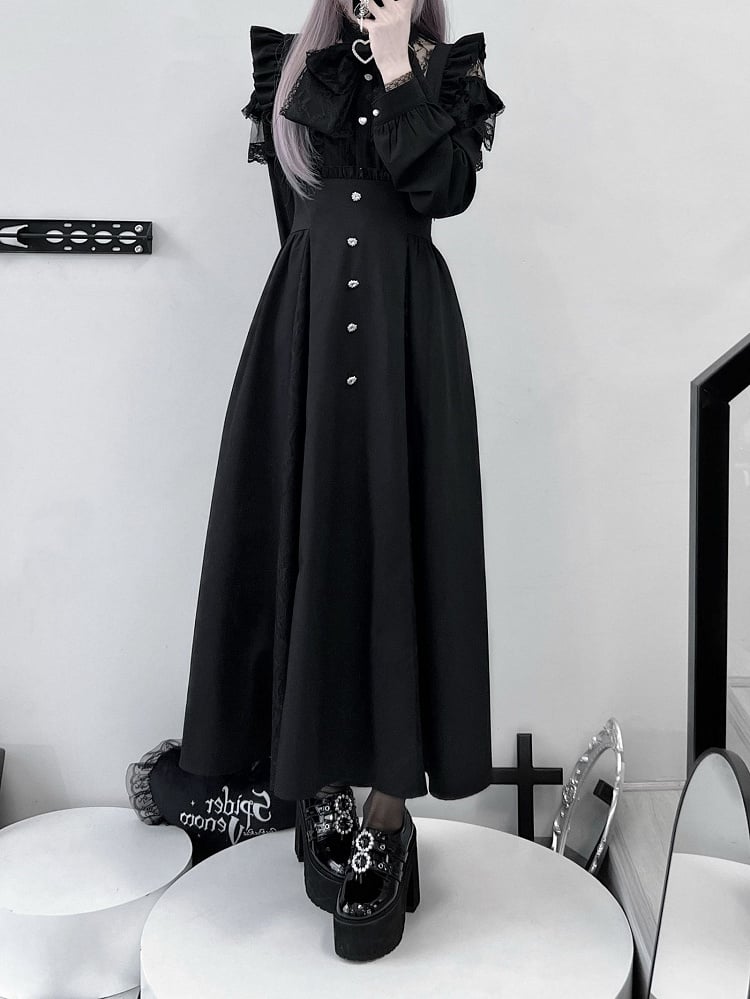 in Overall Sleeves Plaid Long Flutter Black/Gray Detachable Rhinestone Kei Skirt Jirai Accents with Style