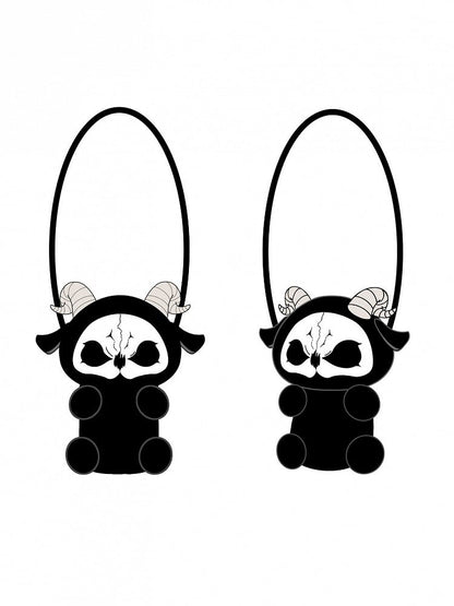 Black Grim and Doll Y2K Gothic Bag Plush White Reaper
