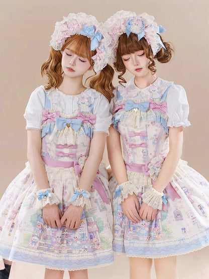 Decorated Blue Bonnet Pink and Bows