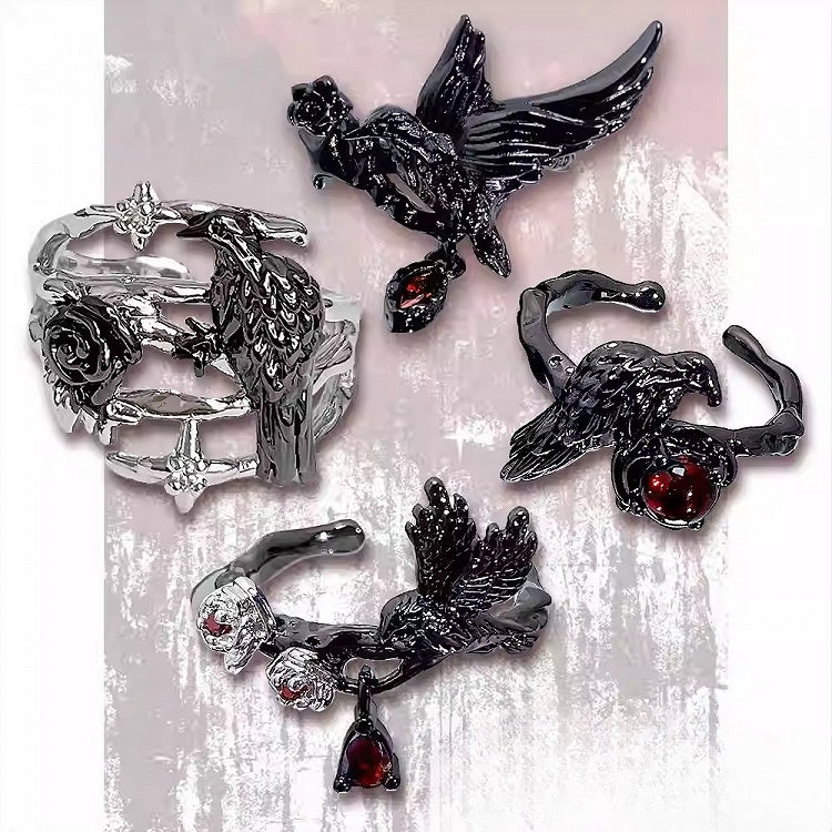 7 Raven Options Ring Gothic Design